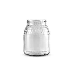Tarro de vidrio para miel de 1 kg con diseño celdilla estrecha - Apicandi