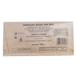 Tableta Artesanal de Chocolate Negro 70% con Miel - 125g