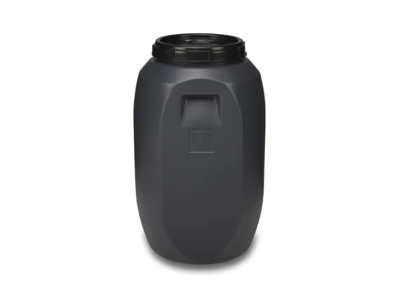 Bidón plastico 60L gris uso alimenatrio.