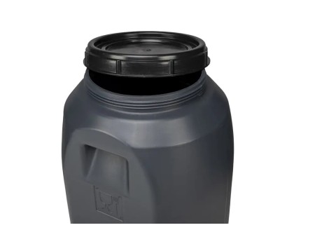Bidón plastico 60L gris uso alimenatrio.