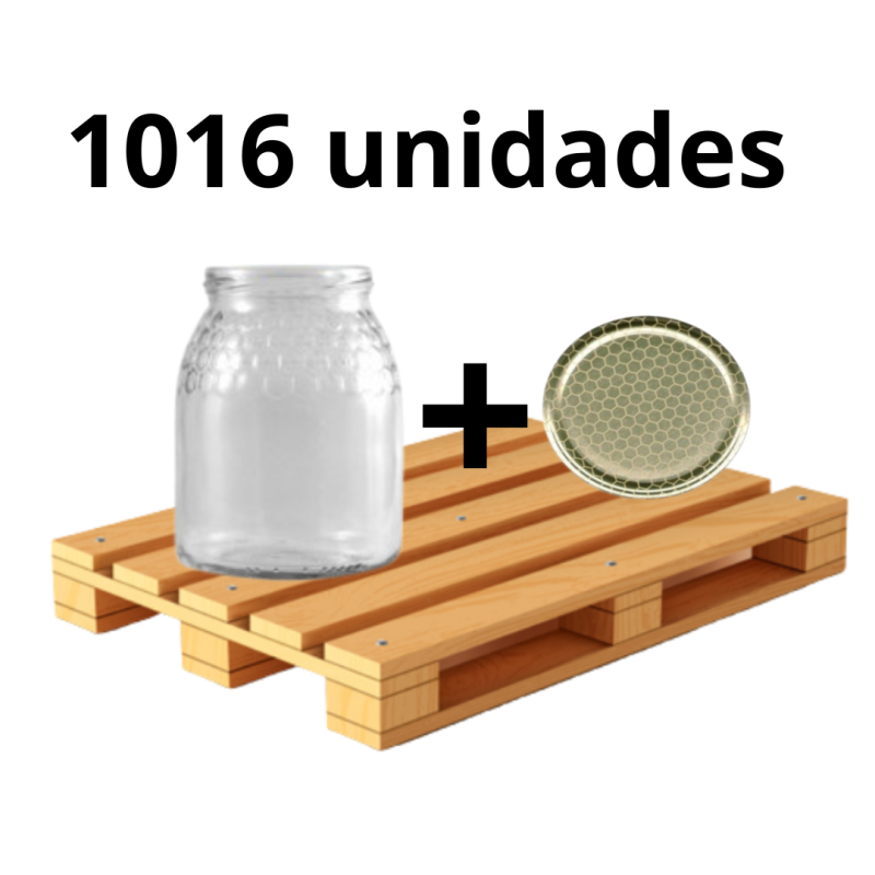 Palé 1016 tarros para miel celdilla ancha con tapa celdilla