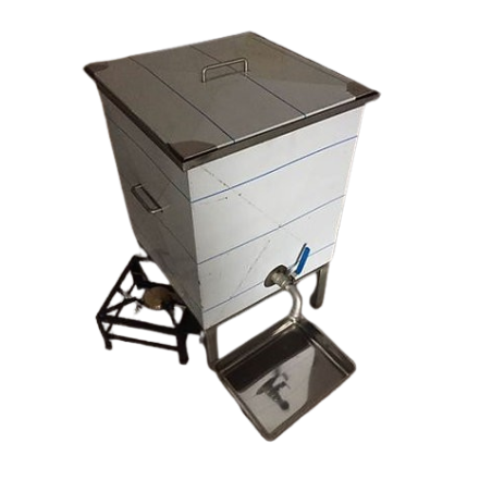 Caldera inox multifunción para cera y cuadros – uso a gas, leña o eléctrico.