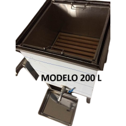 Caldera inox multifunción para cera y cuadros – uso a gas, leña o eléctrico.